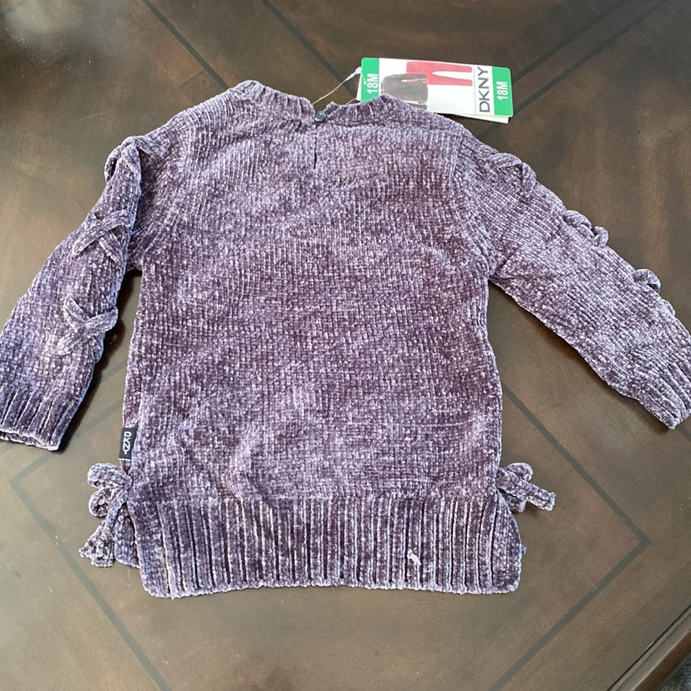 DKNY Kids' 2-piece Set, Gray sweater pink/black dot Pant. - Picture 6 of 11